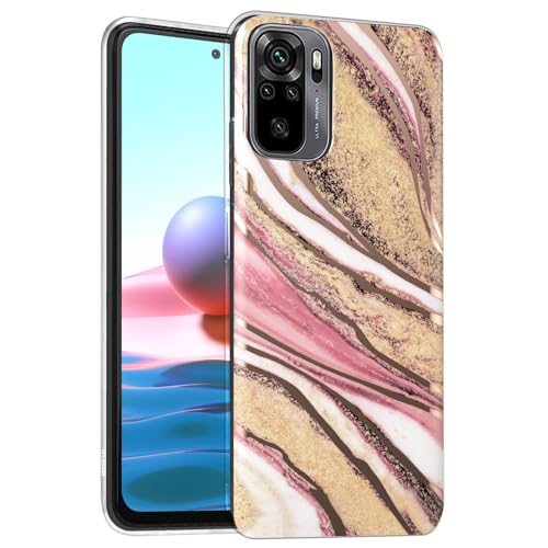 CoolGadget Sand Case für Xiaomi Redmi Note 10 Pro - Marmor Glitzer Design, Slim, Anti-Fingerprint, Stylisches Silikon Cover - Motiv 2 von CoolGadget