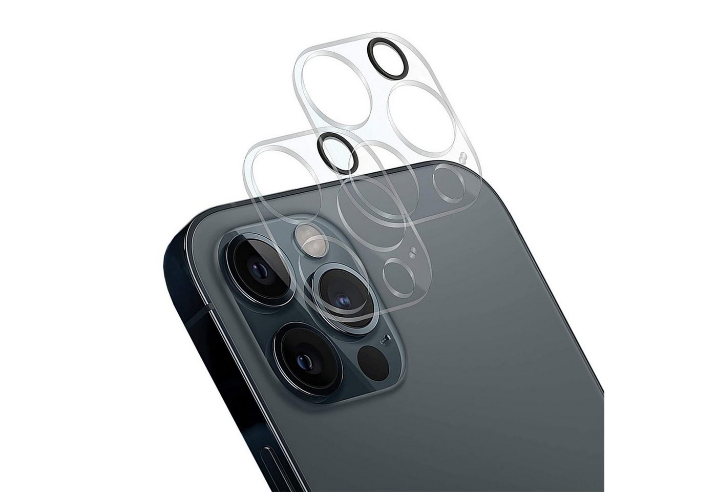 CoolGadget Schutzfolie Kameraschutz Glas für Apple iPhone 12 Pro Max, (Spar-Set 2in1, Staubgeschützt/Staubsicher), Schutzglas für Kamera-Linsen Panzerfolie für iPhone 12 Pro Max Folie von CoolGadget