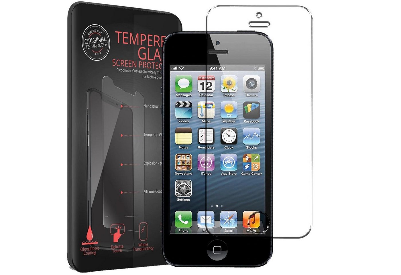 CoolGadget Schutzfolie Panzerfolie für Apple iPhone 5 / 5S / SE 1, (9H Härtegrad, 2x Schutzglas, 1xReinigungset), Displayfolie Schutzfolie 2 Stück für iPhone 5 / 5S / SE 1 Glas Folie von CoolGadget
