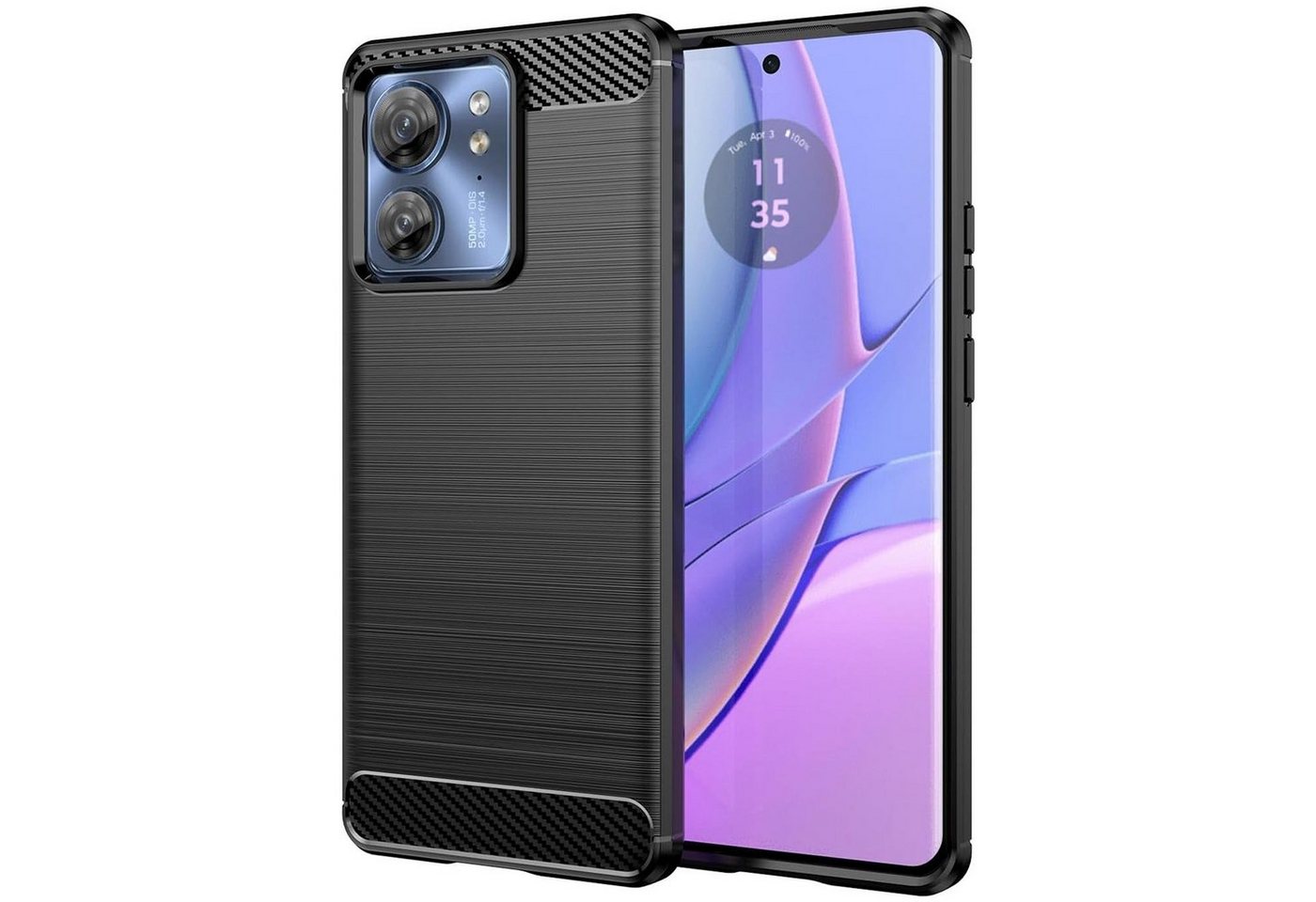CoolGadget Handyhülle Carbon Handy Hülle für Motorola Edge 40 6,55 Zoll, robuste Telefonhülle Case Schutzhülle für Motorola Edge 40 Hülle von CoolGadget