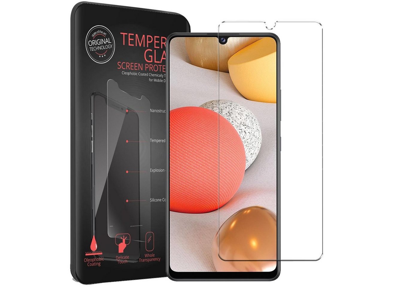 CoolGadget Schutzfolie Panzerfolie für Samsung Galaxy A42 5G, (9H Härtegrad, 2x Schutzglas, 1xReinigungset), Displayfolie Panzer Schutzfolie 2 Stück für Samsung A42 5G Glas Folie von CoolGadget