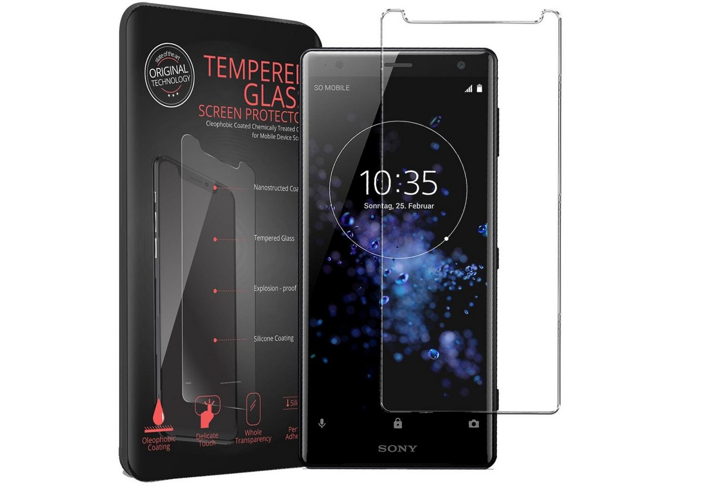 CoolGadget Schutzfolie Panzerfolie für Sony Xperia XZ2, (9H Härtegrad, 2x Schutzglas, 1xReinigungset), Displayfolie Panzer Schutzfolie 2 Stück für Sony Xperia XZ2 Glas Folie von CoolGadget