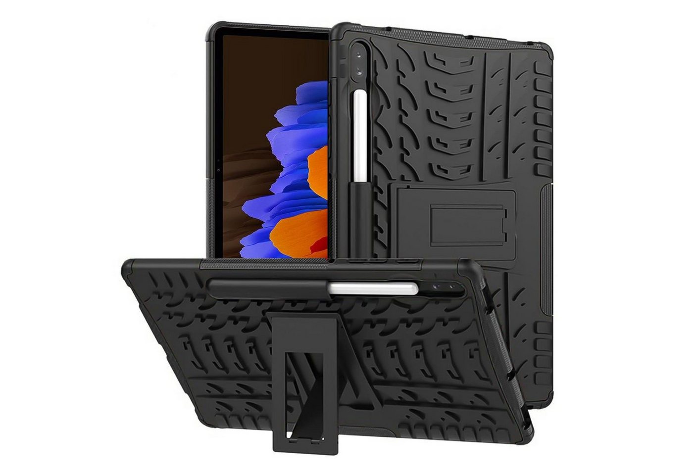 CoolGadget Tablet-Hülle Hybrid Outdoor Hülle für Samsung Galaxy Tab S7 11 Zoll, Hülle massiv Outdoor Schutzhülle für Samsung Tab S7 Tablet Case von CoolGadget