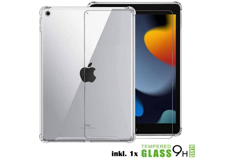 CoolGadget Tablet-Hülle TPU Silikon Case für Apple iPad Pro 12.9 2020 32,7 cm (12,9 Zoll), inkl. Glas Schutzfolie Schutz Hülle Panzer Cover in Transparent von CoolGadget