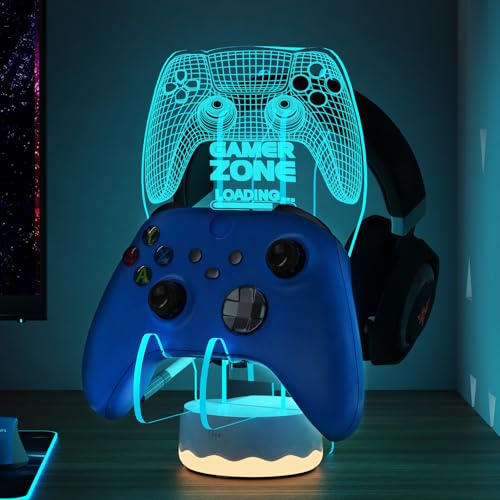 CoolGift Mart Light Up Headset und Controller Ständer, 16 Farben 3D LED Lichter Gamepad Kopfhörerhalter mit Fernbedienung, Game Controller Hänger für alle Universal Gaming PC Zubehör CoolGift Mart Light Up Headset und Controller Ständer, 16 Farben 3D LED Lichter Gamepad Kopfhörerhalter mit Fernbedienung, Game Controller Hänger für alle Universal Gaming PC Zubehör von CoolGift Mart