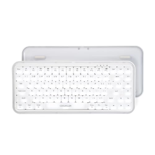 CoolKiller Balloon 84 Low Profile Mechanical Keyboard, Customized Backlight Hot Swappable Keyboard with BT5.1/2.4G/USB-C Wireless Gaming Gasket Structure for Windows/Mac (White,Linear Switches) von CoolKiller
