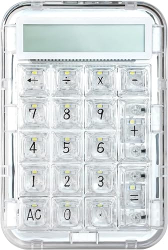 CoolKiller CK21 2 in 1 Numeric Keyboard Mechanical Numpad Calculator, 18 Keys Transparent Number Pads Portable Financial Accounting for Laptop, PC, Desktop, Notebook (White, Ice Switches) von CoolKiller