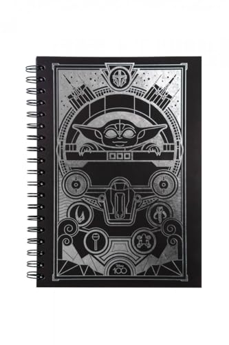 Coolpack 60053PTR, B5 Spiral note book, 100 sheets, check, Disney 100 Black Collection Silver Mandalorian von CoolPack