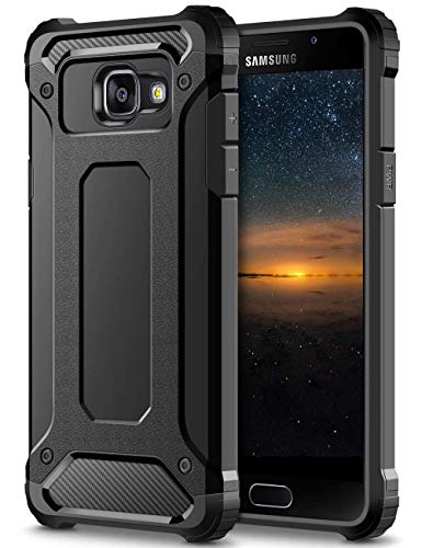 Coolden Handyhülle für Samsung Galaxy A5 2016 Hülle Premium [Armor Serie] Outdoor Stoßfest Schutzhülle Tough Silikon + Hard Bumper Case Militärstandard Cover für Samsung Galaxy A5 2016 (Schwarz) von Coolden