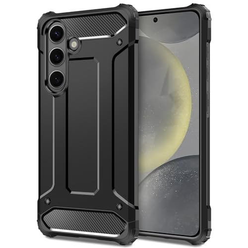Coolden Hülle für Samsung Galaxy S24 Handyhülle Case s24 Hülle Case Robuste Stoßfest Dual Layer Schutzhülle Outdoor Militärischer Bumper Cover Tough Case Silikon Hülle für Samsung S24 Schwarz von Coolden