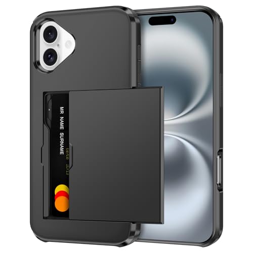 Coolden Handyhülle für iPhone 16 Hülle Case mit Kartenfach Armor Stoßfest Hülle Silikon Weicher TPU Harte PC Bumper Cover Heavy Duty Schutzhülle Brieftasche Etui Handyhülle für iPhone 16 6,1" Schwarz Coolden Handyhülle für iPhone 16 Hülle Case mit Kartenfach Armor Stoßfest Hülle Silikon Weicher TPU Harte PC Bumper Cover Heavy Duty Schutzhülle Brieftasche Etui Handyhülle für iPhone 16 6,1" Schwarz von Coolden
