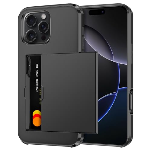 Coolden Handyhülle für iPhone 16 Pro Max Hülle Case mit Kartenfach Armor Stoßfest Hülle Silikon Weicher TPU Harte PC Bumper Cover Heavy Duty Schutzhülle Brieftasche Etui für iPhone 16 Pro Max Schwarz Coolden Handyhülle für iPhone 16 Pro Max Hülle Case mit Kartenfach Armor Stoßfest Hülle Silikon Weicher TPU Harte PC Bumper Cover Heavy Duty Schutzhülle Brieftasche Etui für iPhone 16 Pro Max Schwarz von Coolden