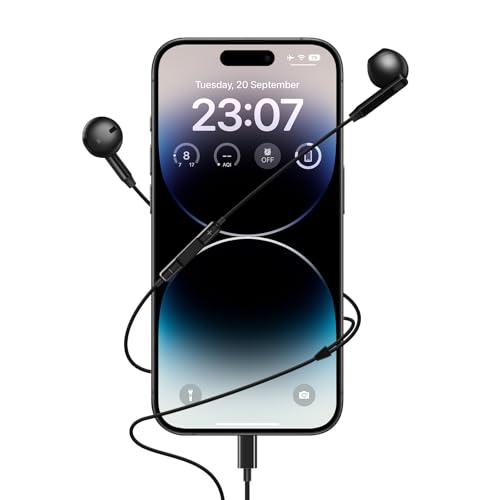 Coolden Kopfhörer für iPhone Kopfhörer mit Kabel In-Ear Kopfhörer HiFi Sound mit Mikrofon und Lautstärkeregelung Noise Cancelling Ohrhörer für iPhone 14/Pro/13/12/11/XR/8 Unterstützt alle iOS Schwarz Coolden Kopfhörer für iPhone Kopfhörer mit Kabel In-Ear Kopfhörer HiFi Sound mit Mikrofon und Lautstärkeregelung Noise Cancelling Ohrhörer für iPhone 14/Pro/13/12/11/XR/8 Unterstützt alle iOS Schwarz von Coolden