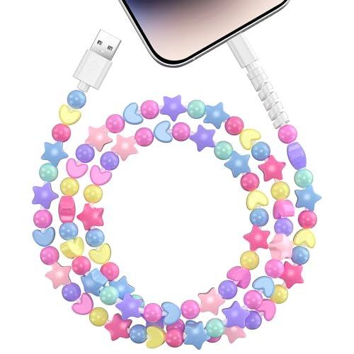 Coolden USB Kabel für iPhone Ladekabel 1M Schnellladekabel mit Stern Perlen Design Schnellladung und Datenübertragung Datenkabel für iPhone 11 12 13 14 Pro Max SE XS XR X 8 7 6 6s Plus iPad Air Bunt von Coolden