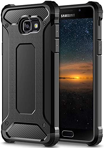 Coolden Samsung Galaxy A3 2017 Hülle, Premium [Armor Serie] Outdoor Stoßfest Schutzhülle Tough Silikon + Hard Bumper 4 Air Cushion Ecken Militärstandard Handyhülle für Samsung Galaxy A3 2017(Schwarz) von Coolden