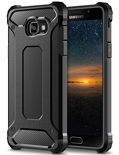 Coolden Samsung Galaxy A5 2017 Hülle, Premium [Armor Serie] Outdoor Stoßfest Schutzhülle Tough Silikon + Hard Bumper 4 Air Cushion Ecken Militärstandard Handyhülle für Samsung Galaxy A5 2017(Schwarz) von Coolden