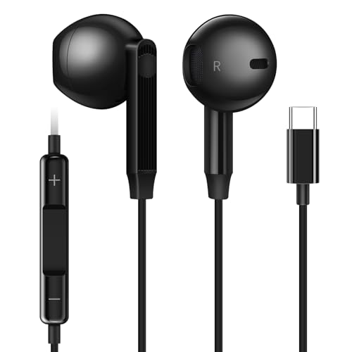 Coolden USB C Kopfhörer für iPhone 16 Pro Max In-Ear Kopfhörer mit Kabel USB C Kopfhörer mit Mikrofon Ohrhörer für iPhone 15 16 Samsung Galaxy S24 S23 S22 Ultra S21 A53 A54 Google iPad Huawei Schwarz Coolden USB C Kopfhörer für iPhone 16 Pro Max In-Ear Kopfhörer mit Kabel USB C Kopfhörer mit Mikrofon Ohrhörer für iPhone 15 16 Samsung Galaxy S24 S23 S22 Ultra S21 A53 A54 Google iPad Huawei Schwarz von Coolden