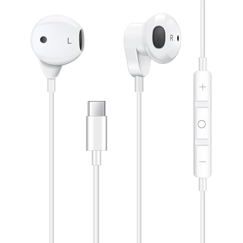 Coolden USB C Kopfhörer für Samsung Galaxy S23 Ultra S22 S21 FE S20 A53 A54 In-Ear Kopfhörer mit Mikrofon Kopfhörer mit Kabel Ohrhörer USB Typ C Kopfhörer für iPhone 15 iPad Pro 2023 iPad Air 5/4 von Coolden