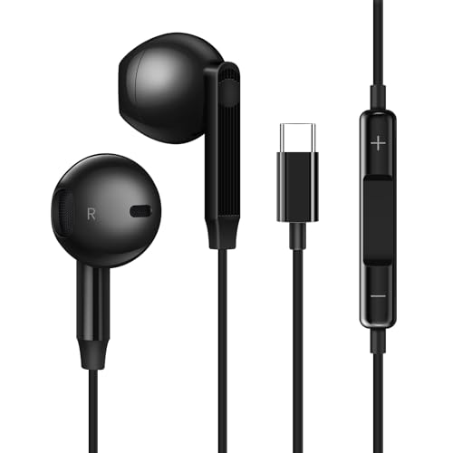 Coolden USB C Kopfhörer für iPhone 16 16 Pro 16 Pro Max Kopfhörer mit Kabel USB Typ C Ohrhörer mit Mikrofon und Lautstärkeregler HiFi Stereo In-Ear Kopfhörer kompatibel mit iPhone 15 Serie Schwarz Coolden USB C Kopfhörer für iPhone 16 16 Pro 16 Pro Max Kopfhörer mit Kabel USB Typ C Ohrhörer mit Mikrofon und Lautstärkeregler HiFi Stereo In-Ear Kopfhörer kompatibel mit iPhone 15 Serie Schwarz von Coolden