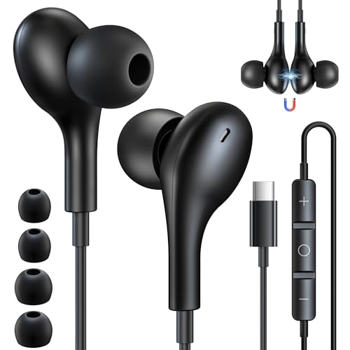Coolden USB C Kopfhörer für iPhone 16 Pro 15 Pro Max In Ear Kopfhörer mit Kabel HiFi Stereo Ohrhörer mit Mikrofon und Lautstärkeregler USB Typ C Kopfhörer für iPhone 15 Pro 16 Pro Max Samsung Schwarz Coolden USB C Kopfhörer für iPhone 16 Pro 15 Pro Max In Ear Kopfhörer mit Kabel HiFi Stereo Ohrhörer mit Mikrofon und Lautstärkeregler USB Typ C Kopfhörer für iPhone 15 Pro 16 Pro Max Samsung Schwarz von Coolden