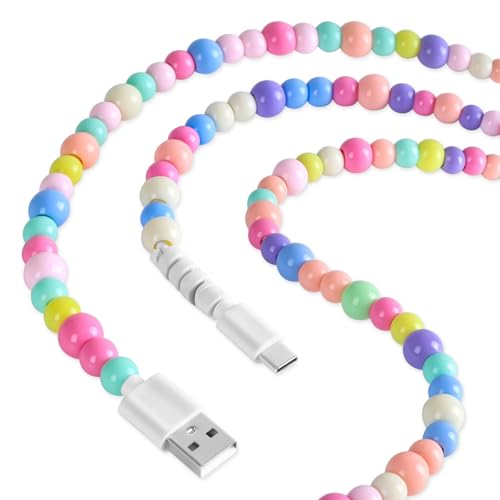 Coolden USB C Ladekabel für iPhone 16 15 Pro USB C Kabel 1M 3.1A USB C Schnellladekabel Bunte Perlen USB A auf USB C Ladekabel Schnellladung für iPhone 16 Pro 15 Pro Max Typ C Ladekabel von Coolden