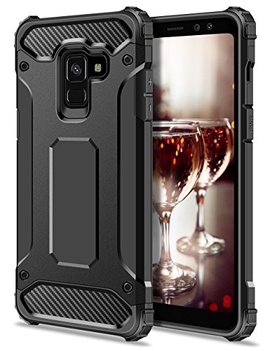 Coolden für Samsung Galaxy A8 2018 Hülle Premium [Armor Serie] Outdoor Stoßfest Handyhülle Case Silikon TPU + PC Bumper Cover Doppelschichter Schutzhülle für Samsung Galaxy A8 2018 (Schwarz) von Coolden