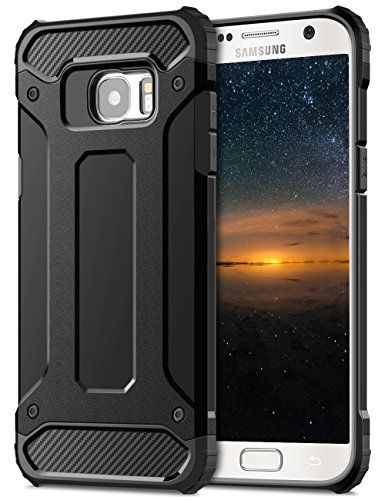 Coolden für Samsung Galaxy S7 Hülle Premium [Armor Serie] Outdoor Stoßfest Schutzhülle Case Silikon TPU + PC Bumper Cover Doppelschichter Handyhülle für Samsung Galaxy S7 (Schwarz) von Coolden