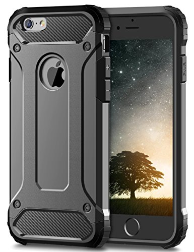 Coolden Hülle Premium [Armor Serie] Outdoor Stoßfest iPhone 6s Plus/6 Plus Case Silikon TPU + PC Bumper Cover Doppelschichter Schutzhülle Grau von Coolden