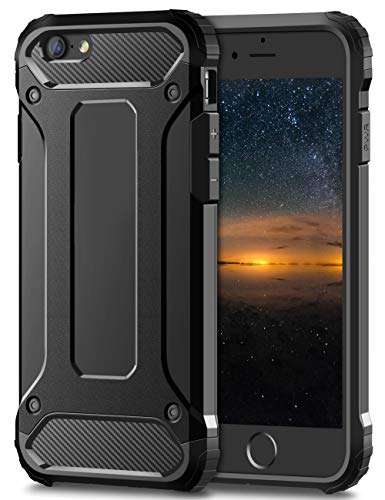 Coolden für iPhone SE 2022 Hülle iPhone 7 Handyhülle Outdoor Stoßfest Armor Handyhülle iPhone SE 2020 Case Silikon TPU + PC Bumper Cover Doppelschichter Schutzhülle für iPhone 7/8/SE 2/SE 3 (Schwarz) von Coolden