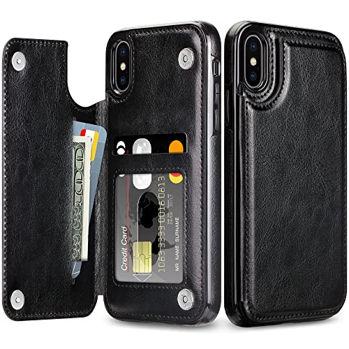 Coolden für iPhone X Hülle iPhone XS Handyhülle Premium PU Klappbar Leder Hülle mit Kartenfach Ständer Magnetische Brieftasche Flip Case Stoßfeste Schutzhülle Cover Hülle für iPhone X/XS Schwarz Coolden für iPhone X Hülle iPhone XS Handyhülle Premium PU Klappbar Leder Hülle mit Kartenfach Ständer Magnetische Brieftasche Flip Case Stoßfeste Schutzhülle Cover Hülle für iPhone X/XS Schwarz von Coolden