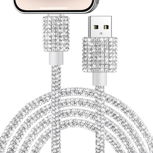 Coolden iPhone Ladekabel 1.2M 60W Schnellladekabel Bling Funkelnder Diamant für Damen Fast USB Kabel für SE 2020 11 12 13 14 Pro Max XS 8 7 6 6s Plus iPad Weiß von Coolden