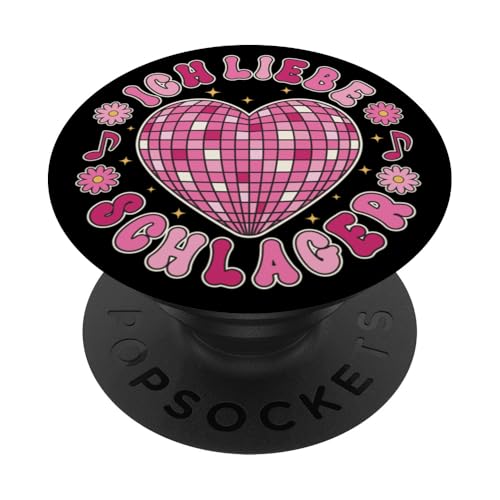 Schlager Ich Liebe Schlager Discokugel Party Team PopSockets Klebender PopGrip von Coole Designs Für Schlager Party Fans