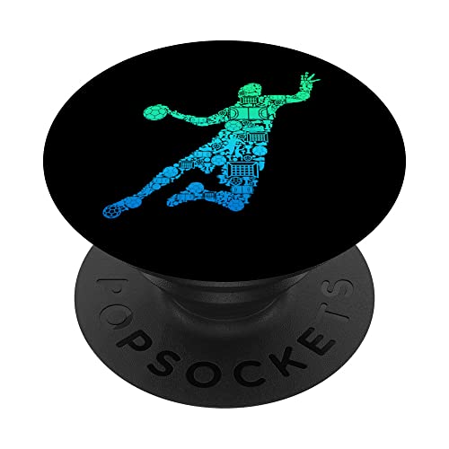 Handball Handballer Handballspieler Kinder Jungen Männer PopSockets Klebender PopGrip von Coole Handballspieler & Handballer Zubehör