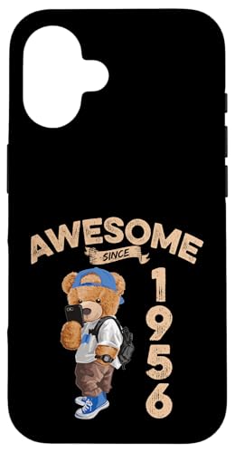 Awesome Since 1956 Lustiger Bär Geschenkidee Kindergarten Hülle für iPhone 16 Awesome Since 1956 Lustiger Bär Geschenkidee Kindergarten Hülle für iPhone 16 von Coole Teddy Jahrgangsgeschenke Awesome Since