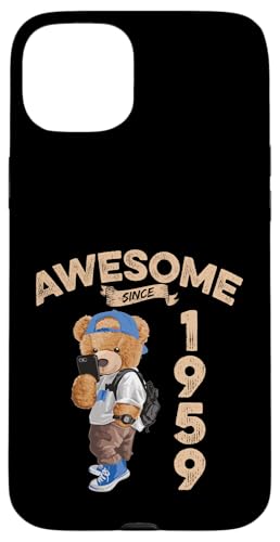 Awesome Since 1959 Lustiger Bär Geschenkidee Kindergarten Hülle für iPhone 15 Plus Awesome Since 1959 Lustiger Bär Geschenkidee Kindergarten Hülle für iPhone 15 Plus von Coole Teddy Jahrgangsgeschenke Awesome Since