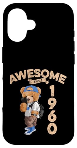 Awesome Since 1960 Lustiger Bär Geschenkidee Kindergarten Hülle für iPhone 16 Awesome Since 1960 Lustiger Bär Geschenkidee Kindergarten Hülle für iPhone 16 von Coole Teddy Jahrgangsgeschenke Awesome Since