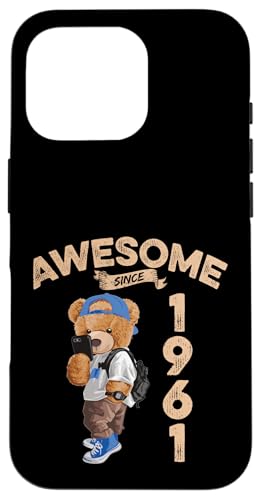 Awesome Since 1961 Lustiger Bär Geschenkidee Kindergarten Hülle für iPhone 16 Pro Awesome Since 1961 Lustiger Bär Geschenkidee Kindergarten Hülle für iPhone 16 Pro von Coole Teddy Jahrgangsgeschenke Awesome Since