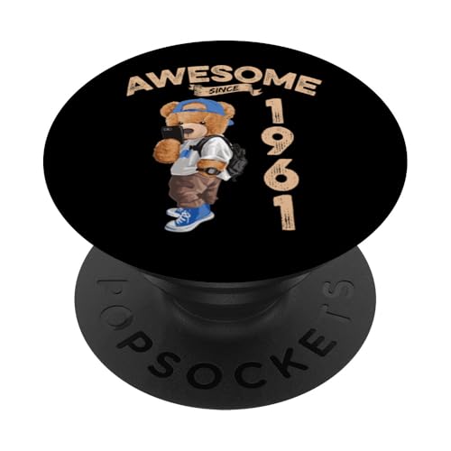 Awesome Since 1961 Lustiger Bär Geschenkidee Kindergarten PopSockets Klebender PopGrip Awesome Since 1961 Lustiger Bär Geschenkidee Kindergarten PopSockets Klebender PopGrip von Coole Teddy Jahrgangsgeschenke Awesome Since