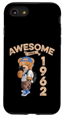Awesome Since 1962 Lustiger Bär Geschenkidee Kindergarten Hülle für iPhone SE (2020) / 7 / 8 von Coole Teddy Jahrgangsgeschenke Awesome Since