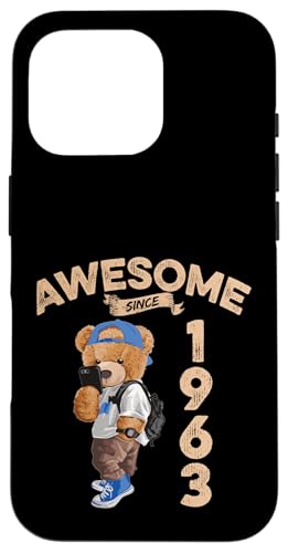 Awesome Since 1963 Lustiger Bär Geschenkidee Kindergarten Hülle für iPhone 16 Pro Awesome Since 1963 Lustiger Bär Geschenkidee Kindergarten Hülle für iPhone 16 Pro von Coole Teddy Jahrgangsgeschenke Awesome Since