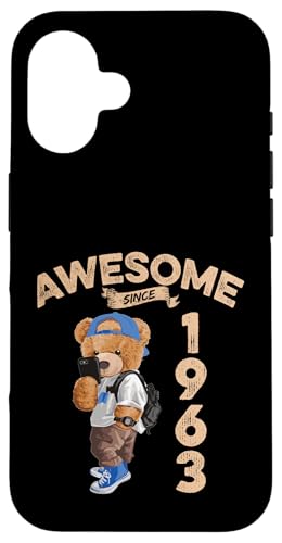 Awesome Since 1963 Lustiger Bär Geschenkidee Kindergarten Hülle für iPhone 16 Awesome Since 1963 Lustiger Bär Geschenkidee Kindergarten Hülle für iPhone 16 von Coole Teddy Jahrgangsgeschenke Awesome Since