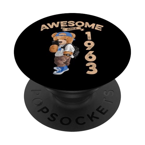 Awesome Since 1963 Lustiger Bär Geschenkidee Kindergarten PopSockets Klebender PopGrip Awesome Since 1963 Lustiger Bär Geschenkidee Kindergarten PopSockets Klebender PopGrip von Coole Teddy Jahrgangsgeschenke Awesome Since