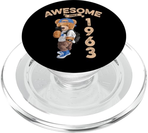 Awesome Since 1963 Lustiger Bär Geschenkidee Kindergarten PopSockets PopGrip für MagSafe Awesome Since 1963 Lustiger Bär Geschenkidee Kindergarten PopSockets PopGrip für MagSafe von Coole Teddy Jahrgangsgeschenke Awesome Since