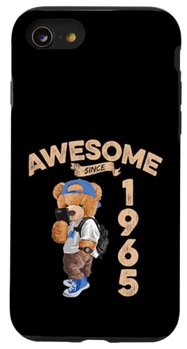 Awesome Since 1965 Lustiger Bär Geschenkidee Kindergarten Hülle für iPhone SE (2020) / 7 / 8 von Coole Teddy Jahrgangsgeschenke Awesome Since