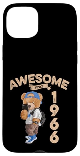 Awesome Since 1966 Lustiger Bär Geschenkidee Kindergarten Hülle für iPhone 15 Plus Awesome Since 1966 Lustiger Bär Geschenkidee Kindergarten Hülle für iPhone 15 Plus von Coole Teddy Jahrgangsgeschenke Awesome Since