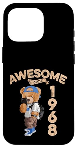 Awesome Since 1968 Lustiger Bär Geschenkidee Kindergarten Hülle für iPhone 16 Pro Awesome Since 1968 Lustiger Bär Geschenkidee Kindergarten Hülle für iPhone 16 Pro von Coole Teddy Jahrgangsgeschenke Awesome Since