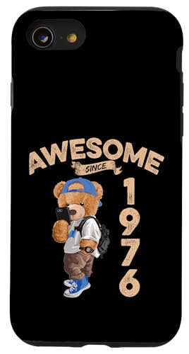 Awesome Since 1976 Lustiger Bär Geschenkidee Kindergarten Hülle für iPhone SE (2020) / 7 / 8 von Coole Teddy Jahrgangsgeschenke Awesome Since