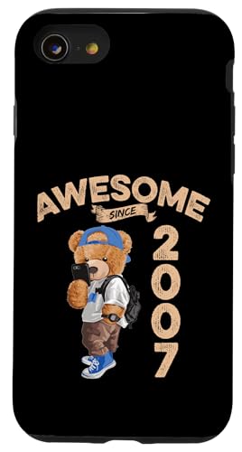 Awesome Since 2007 Lustiger Bär Geschenkidee Kindergarten Hülle für iPhone SE (2020) / 7 / 8 von Coole Teddy Jahrgangsgeschenke Awesome Since