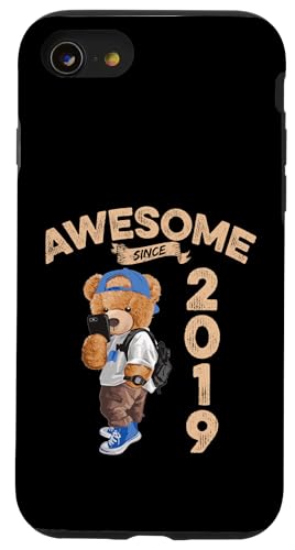 Awesome Since 2019 Lustiger Bär Geschenkidee Kindergarten Hülle für iPhone SE (2020) / 7 / 8 von Coole Teddy Jahrgangsgeschenke Awesome Since