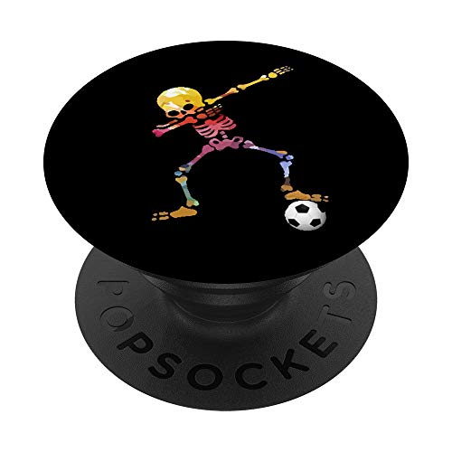 Dabbing buntes Skelett Fussballer Dab Fußball Fussball Team PopSockets mit austauschbarem PopGrip von Cooler Fingerhalter schön am Handy Mädchen & Jungs